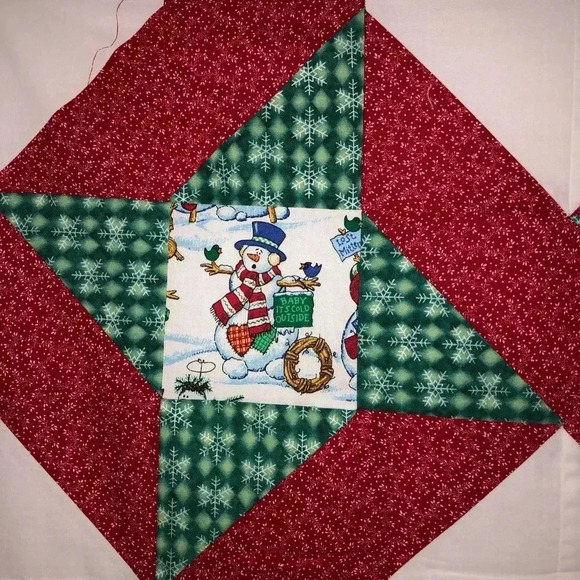 Handmade Christmas Quilt Top - Picture 1 of 8